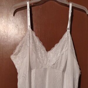 NWT Vintage White Dixie Belle ANTRON III ANTI STATIC Sz 46 Nylon slip dress-SPOT